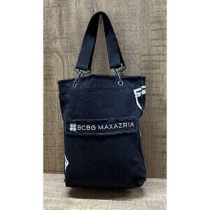 BCBGMaxaxria canvas black tote handbag